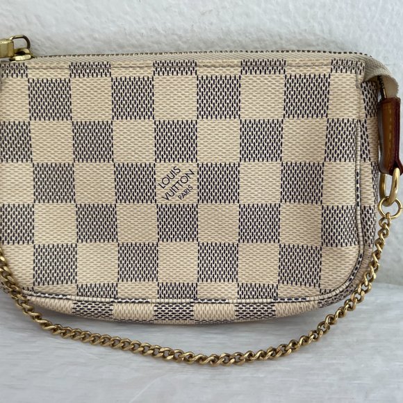 LOUIS VUITTON Damier Azur Mini Pochette Accessoires White - Picture 2 of 15